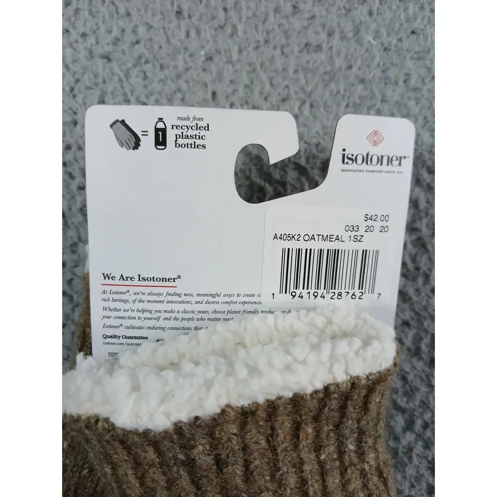 NEW Isotoner Gloves Womens One Size Oatmeal Lined A405K2